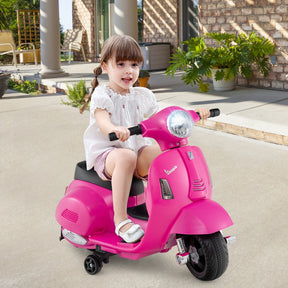 Licensed Vespa Kids Ride on Motorcycle with LED Headlight and Horn Sound