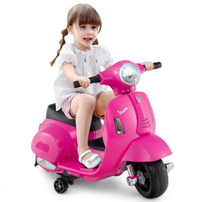 Licensed Vespa Kids Ride on Motorcycle with LED Headlight and Horn Sound