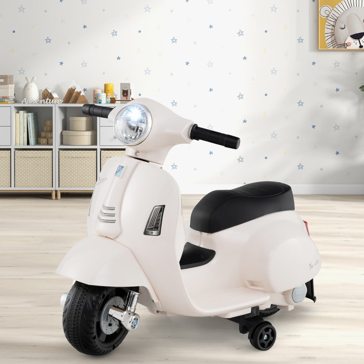 Licensed Vespa Kids Ride on Motorcycle with LED Headlight and Horn Sound