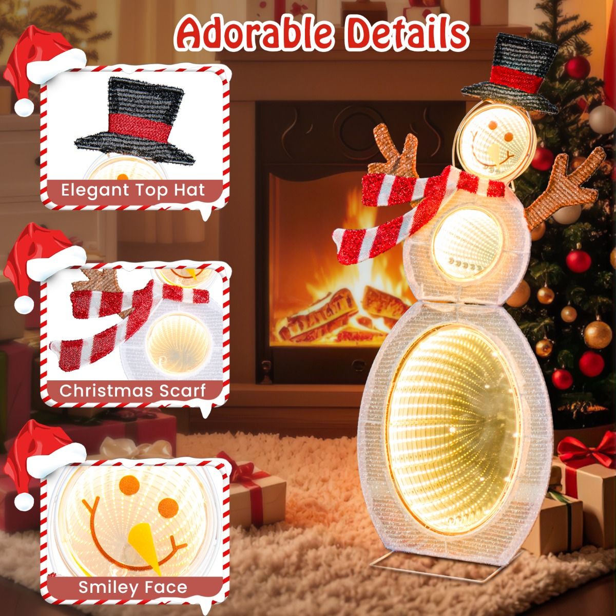 79 CM Lighted Snowman with 105 Built-in LED Lights
