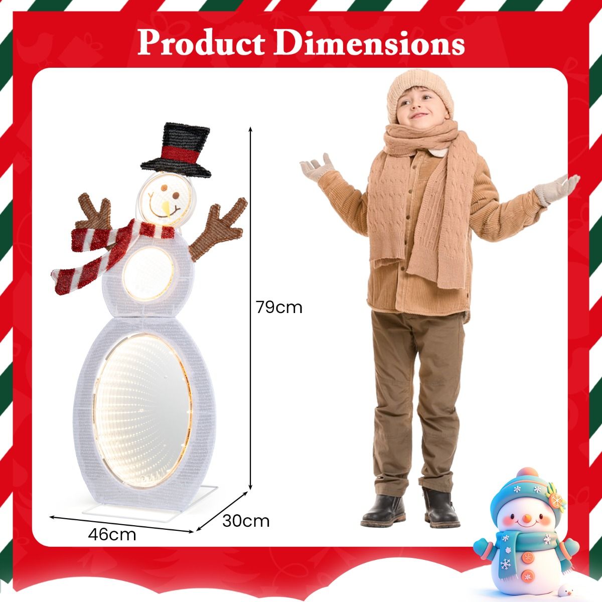 79 CM Lighted Snowman with 105 Built-in LED Lights