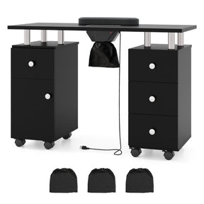 Manicure Table Nail Desk with Electric Dust Collector 3 Dust Bags