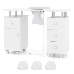 Manicure Table Nail Desk with Electric Dust Collector 3 Dust Bags