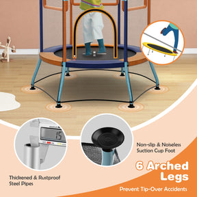 Mini Trampoline with Safety Enclosure Net