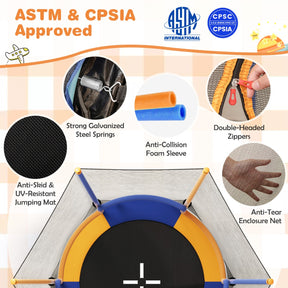 Mini Trampoline with Safety Enclosure Net