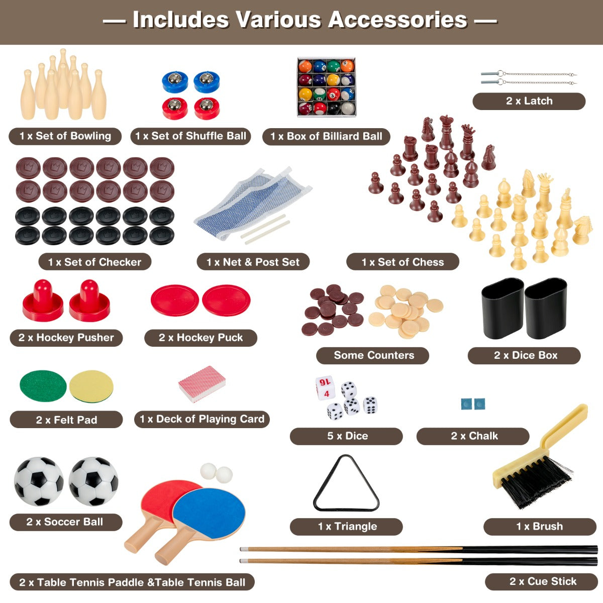 105.5 cm Multi Game Table for Game Room, Office, Bar, Club, Parties