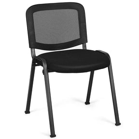 Set of 5 Stackable Conference Chairs with Mesh Back, Ergonomic Office Waiting Room Guest Reception Chairs