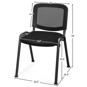 Set of 5 Stackable Conference Chairs with Mesh Back, Ergonomic Office Waiting Room Guest Reception Chairs