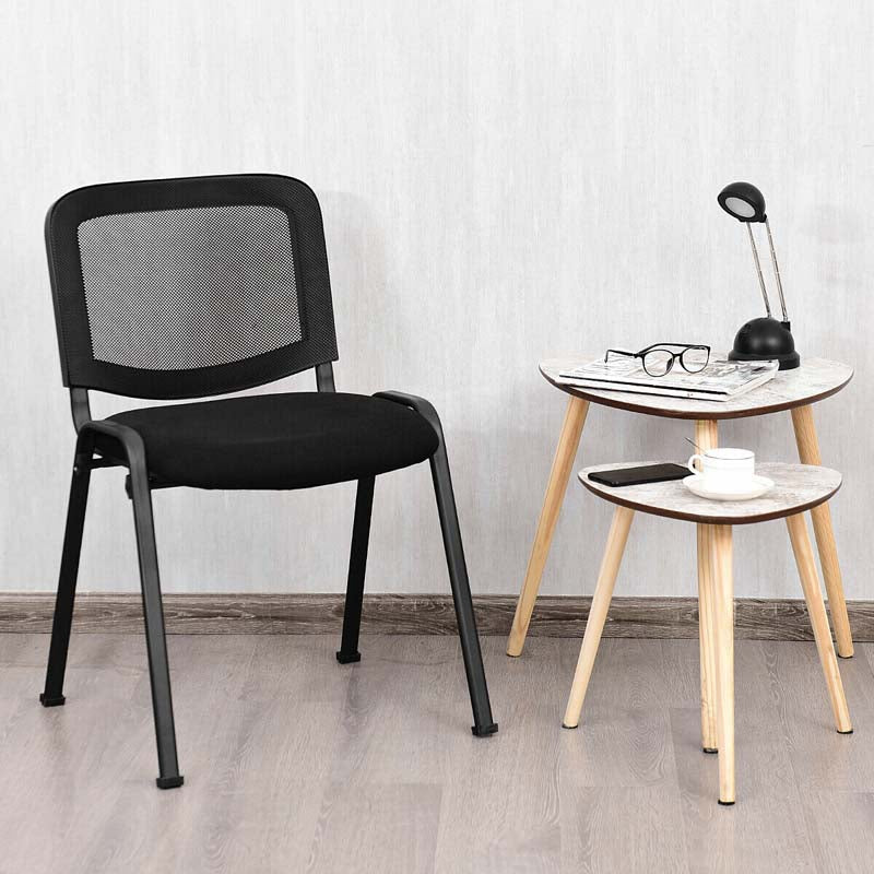 Set of 5 Stackable Conference Chairs with Mesh Back, Ergonomic Office Waiting Room Guest Reception Chairs