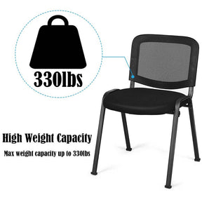 Set of 5 Stackable Conference Chairs with Mesh Back, Ergonomic Office Waiting Room Guest Reception Chairs