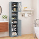 Narrow Tall Bathroom Freestanding Storage Cabinet with 5 Adjustable Shelves