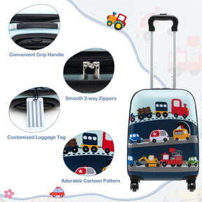 5 Piece Kids Luggage Set with Backpack and Neck Pillow & Name Tag