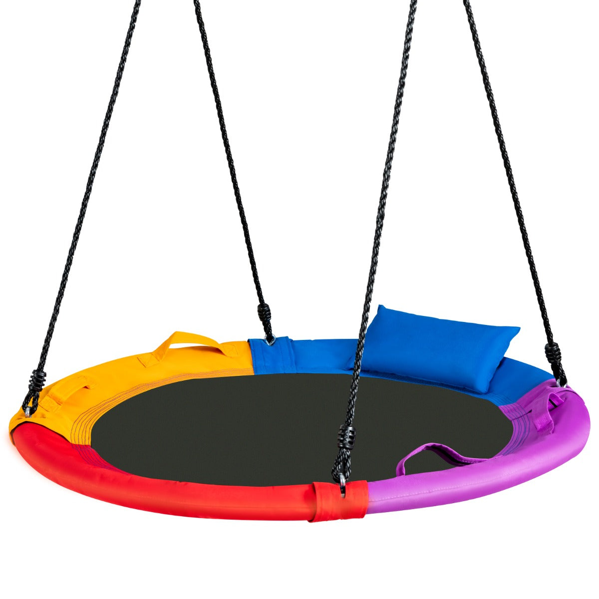 100cm/40" Saucer Tree Swing Outdoor Round Platform Swing with Pillow for Kids