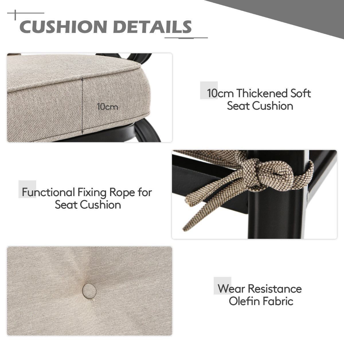 2 Pieces Outdoor Conversation Set with Ergonomic Backrest & Armrest for Balcony & Poolside