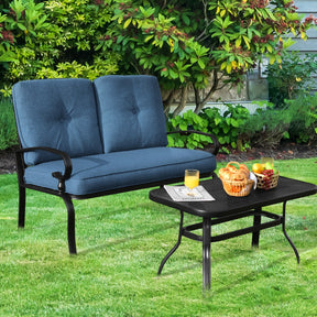 2 Pieces Outdoor Conversation Set with Ergonomic Backrest & Armrest for Balcony & Poolside