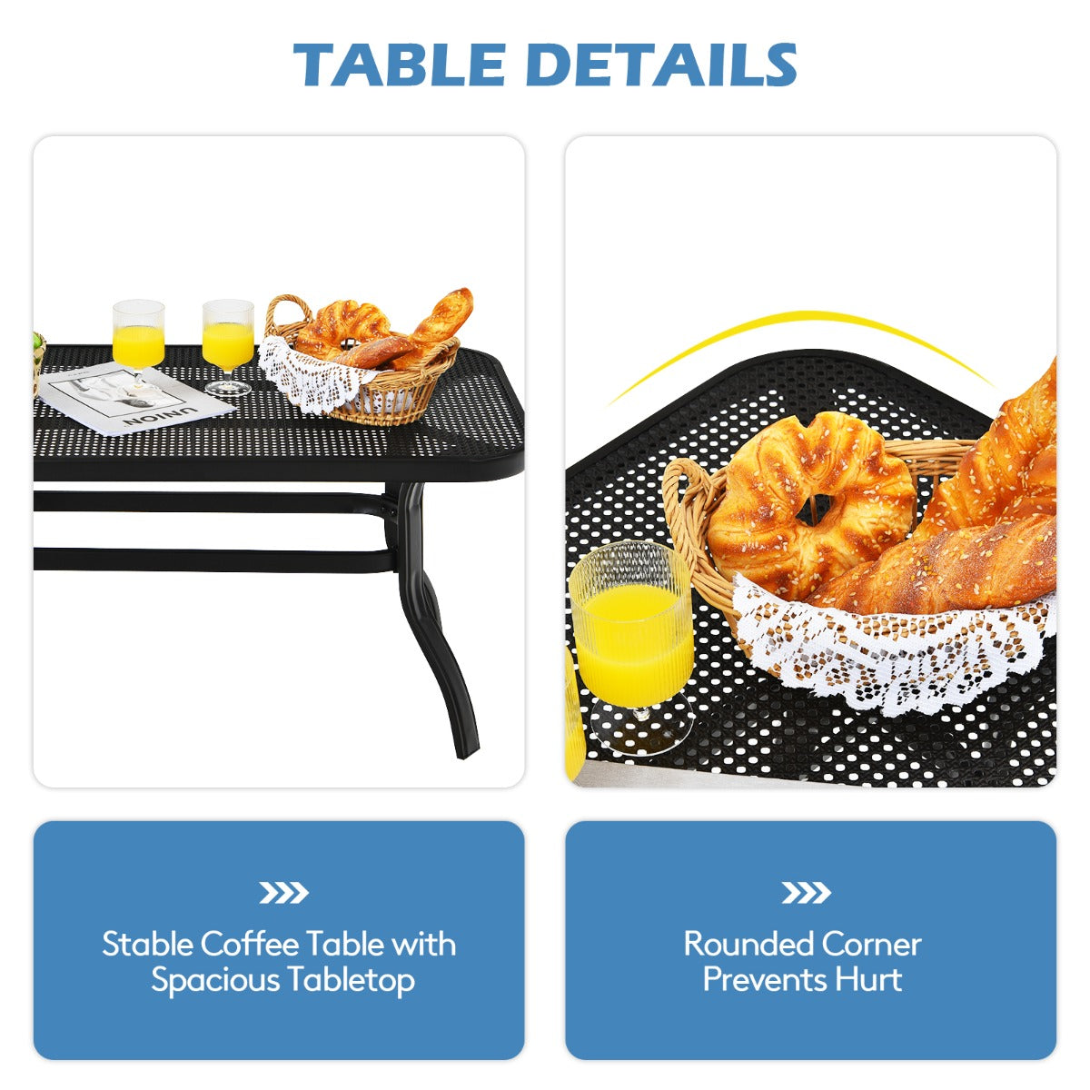 2 Pieces Outdoor Conversation Set with Ergonomic Backrest & Armrest for Balcony & Poolside