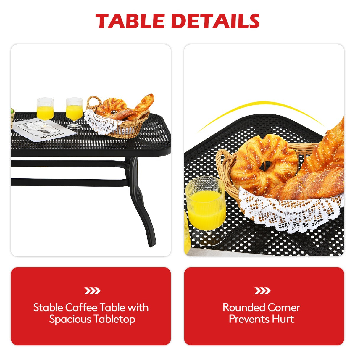 2 Pieces Outdoor Conversation Set with Ergonomic Backrest & Armrest for Balcony & Poolside