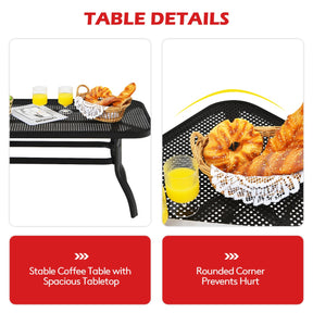 2 Pieces Outdoor Conversation Set with Ergonomic Backrest & Armrest for Balcony & Poolside