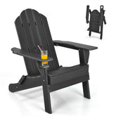 Folding Adirondack Chair with Cup Holder for Outdoor