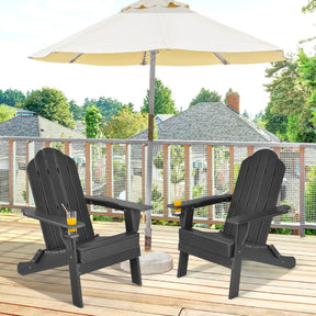 Folding Adirondack Chair with Cup Holder for Outdoor