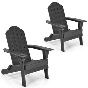 Folding Adirondack Chair with Cup Holder for Outdoor
