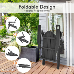 Folding Adirondack Chair with Cup Holder for Outdoor