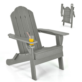Folding Adirondack Chair with Cup Holder for Outdoor