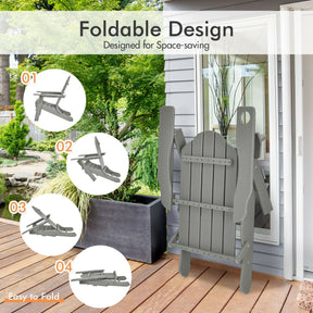 Folding Adirondack Chair with Cup Holder for Outdoor