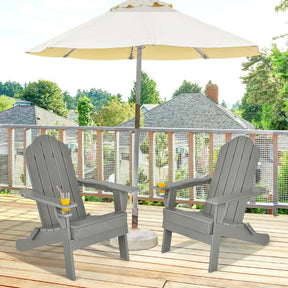 Folding Adirondack Chair with Cup Holder for Outdoor