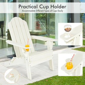 Folding Adirondack Chair with Cup Holder for Outdoor