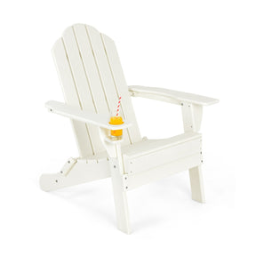 Folding Adirondack Chair with Cup Holder for Outdoor
