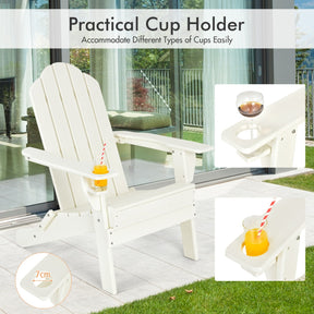 Folding Adirondack Chair with Cup Holder for Outdoor