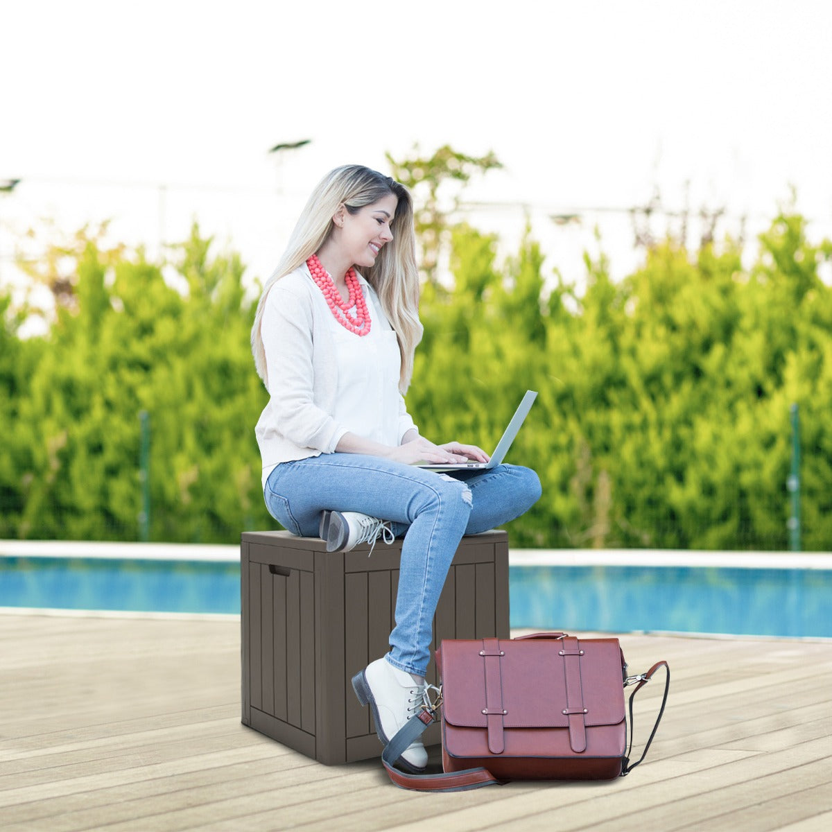 118L Deck Storage Box for Patio Tools