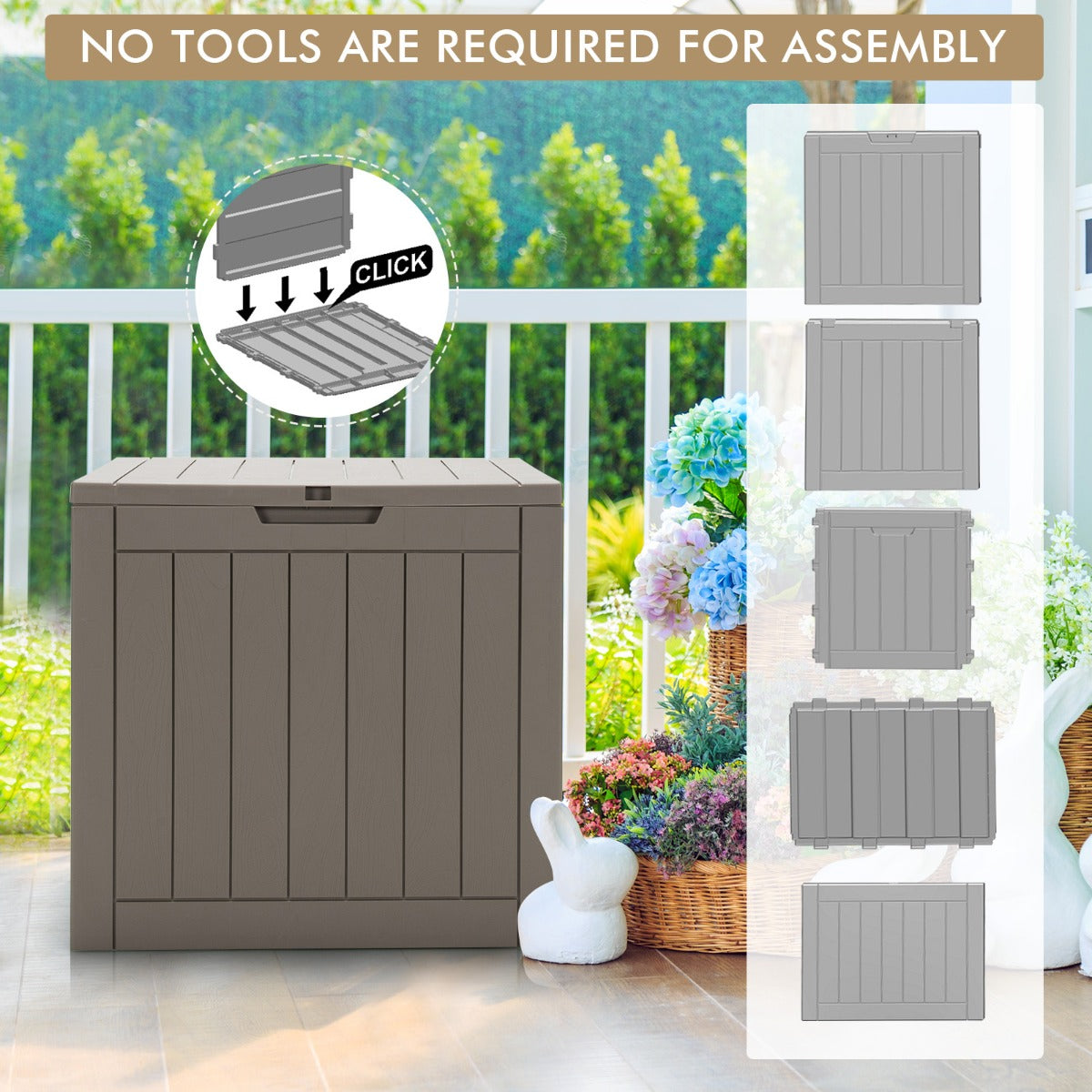 118L Deck Storage Box for Patio Tools