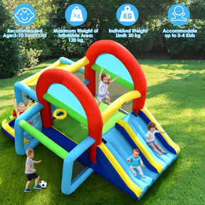 Inflatable Bounce House with Dual Slides and Jumping Area with 450W Blower
