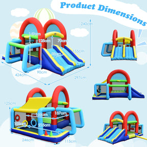 Inflatable Bounce House with Dual Slides and Jumping Area with 450W Blower