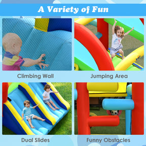 Inflatable Bounce House with Dual Slides and Jumping Area with 450W Blower