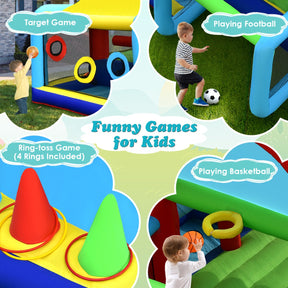 Inflatable Bounce House with Dual Slides and Jumping Area with 450W Blower