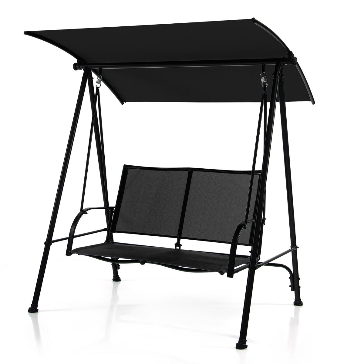 2-seat Outdoor Swing with Adjustable Canopy for Patio/Garden