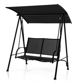 2-seat Outdoor Swing with Adjustable Canopy for Patio/Garden