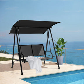 2-seat Outdoor Swing with Adjustable Canopy for Patio/Garden