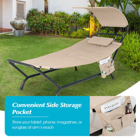 Patio Hanging Chaise Lounge Chair with Storage Bag