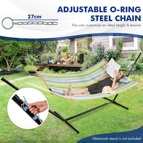 Outdoor Portable Quilted Fabric Hammock with Detachable Pillow (without Stand)