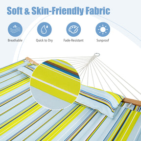 Outdoor Portable Quilted Fabric Hammock with Detachable Pillow (without Stand)