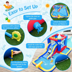 Inflatable Water Slide with Jumping House for Kids Aged 3+