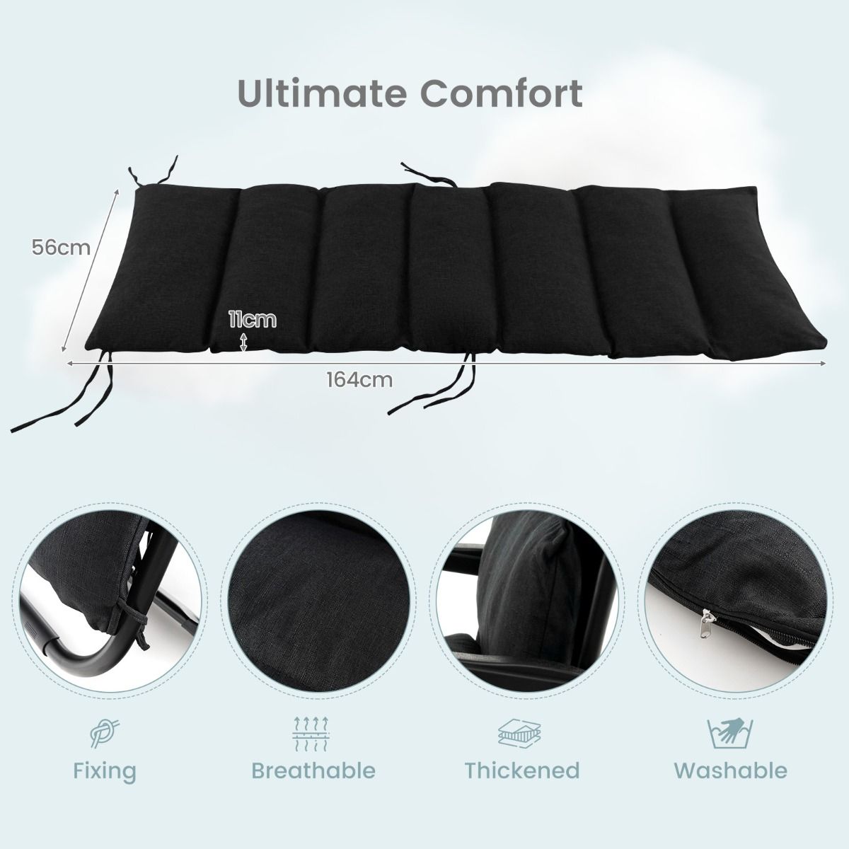 Adjustable Metal Zero Gravity Lounge Chair with Removable Cushion
