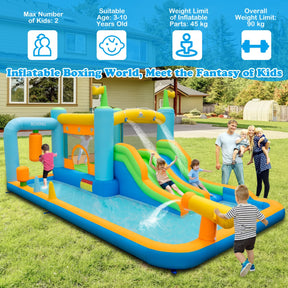 Inflatable Bounce House with Dual Slides for Kids Aged 3-10 Years (with Blower)