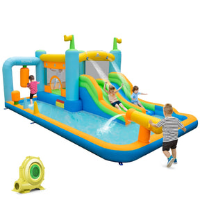 Inflatable Bounce House with Dual Slides for Kids Aged 3-10 Years (with Blower)