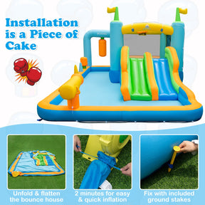 Inflatable Bounce House with Dual Slides for Kids Aged 3-10 Years (with Blower)