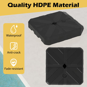 Weighted Offset Umbrella Base, Water & Sand Filled Heavy Duty Base with Cross Bracket & Cut-out Handles, Up to 80 kg